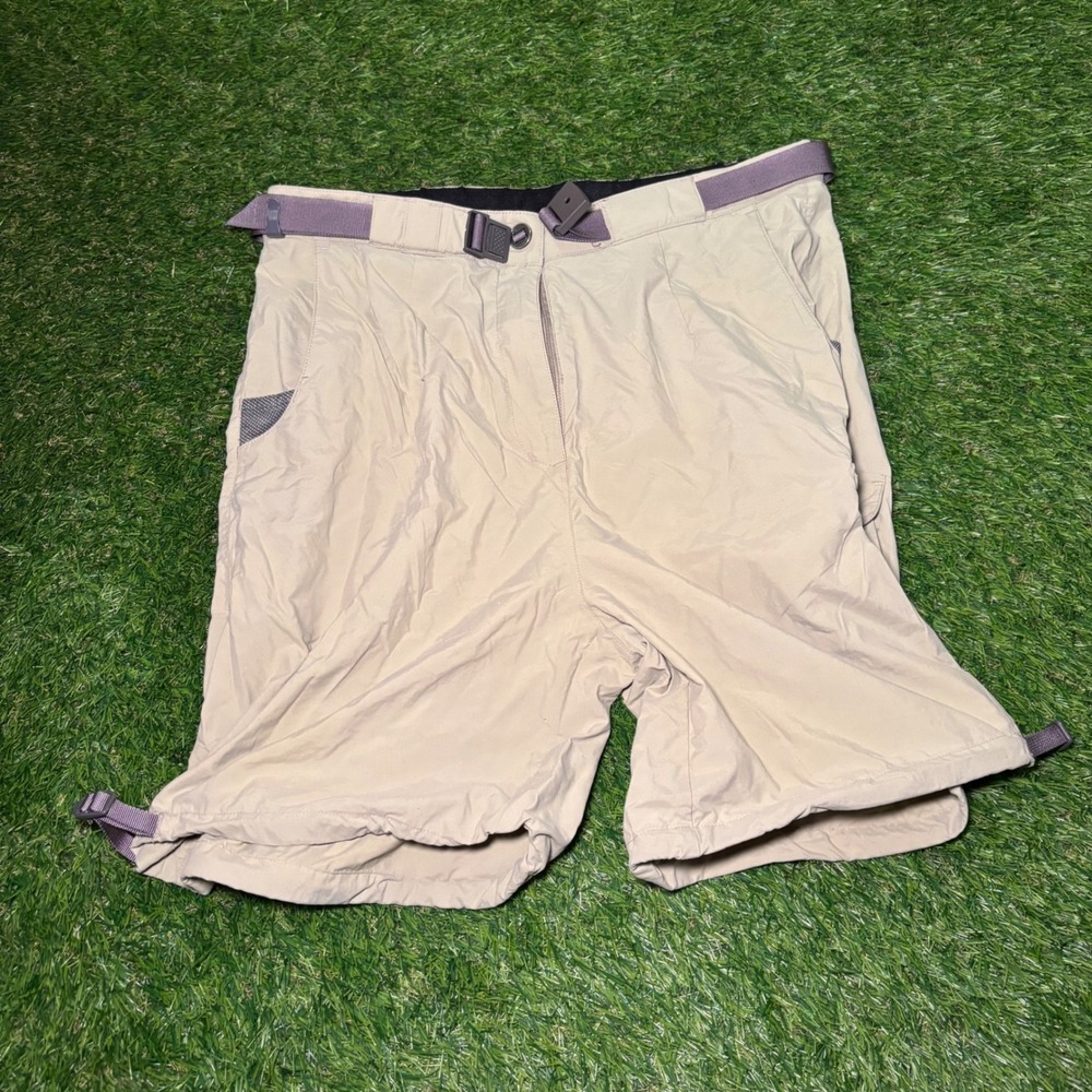 ExOfficio Mens Nylon Hiking Shorts Tan Khaki Belted Quick Dry Size Medium